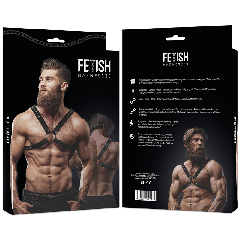 FETISH SUBMISSIVE ATTITUDE - MENS CROSS CHEST ECO-LEATHER HARNESS - Amore24