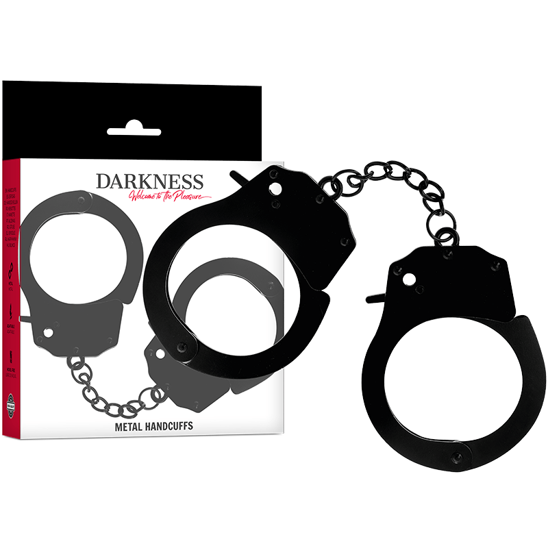 DARKNESS - METAL HANDCUFFS FOR BLACK HANDS - Amore24