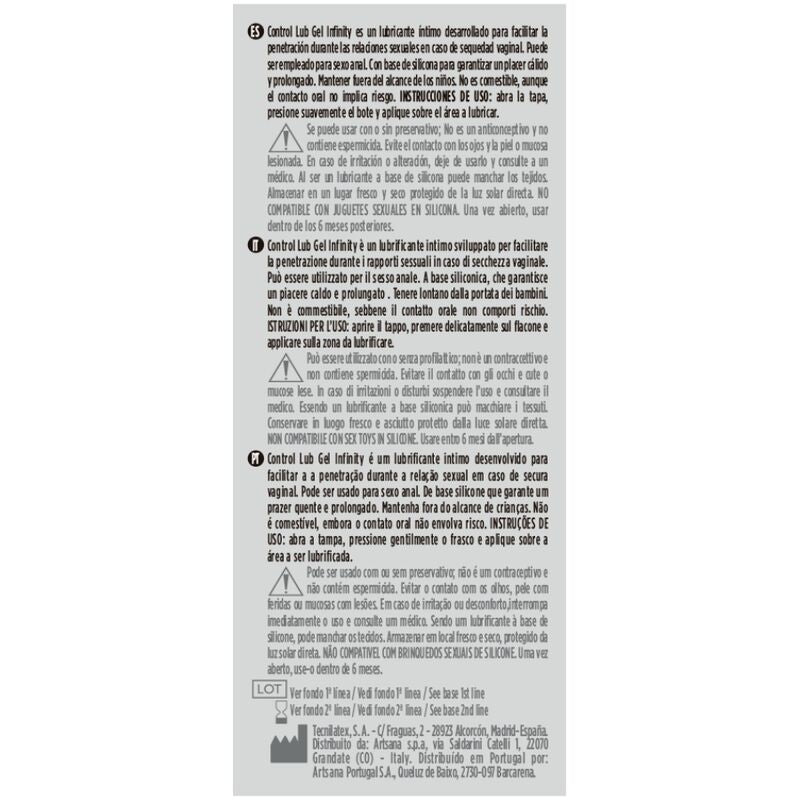 CONTROL - INFINITY SILICONE BASED LUBRICANT 75 ML - Amore24
