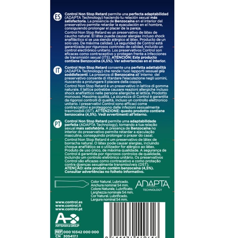 CONTROL - NON STOP RETARD CONDOMS 12 UNITS - Amore24