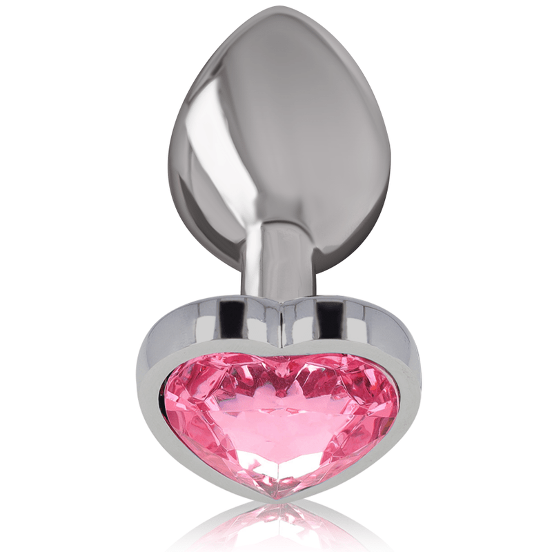 INTENSE - ALUMINUM METAL ANAL PLUG PINK HEART SIZE L - Amore24