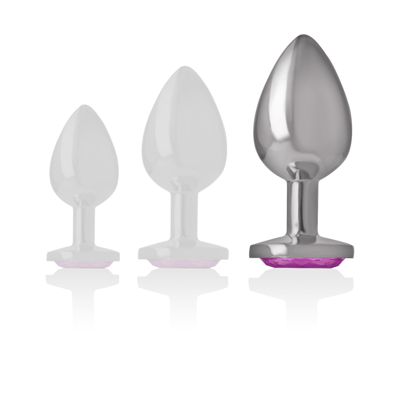 INTENSE - ALUMINUM METAL ANAL PLUG PINK HEART SIZE L - Amore24