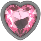 INTENSE - ALUMINUM METAL ANAL PLUG PINK HEART SIZE L - Amore24