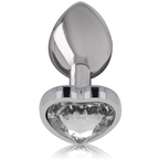 INTENSE - ALUMINUM METAL ANAL PLUG WHITE HEART SIZE M - Amore24