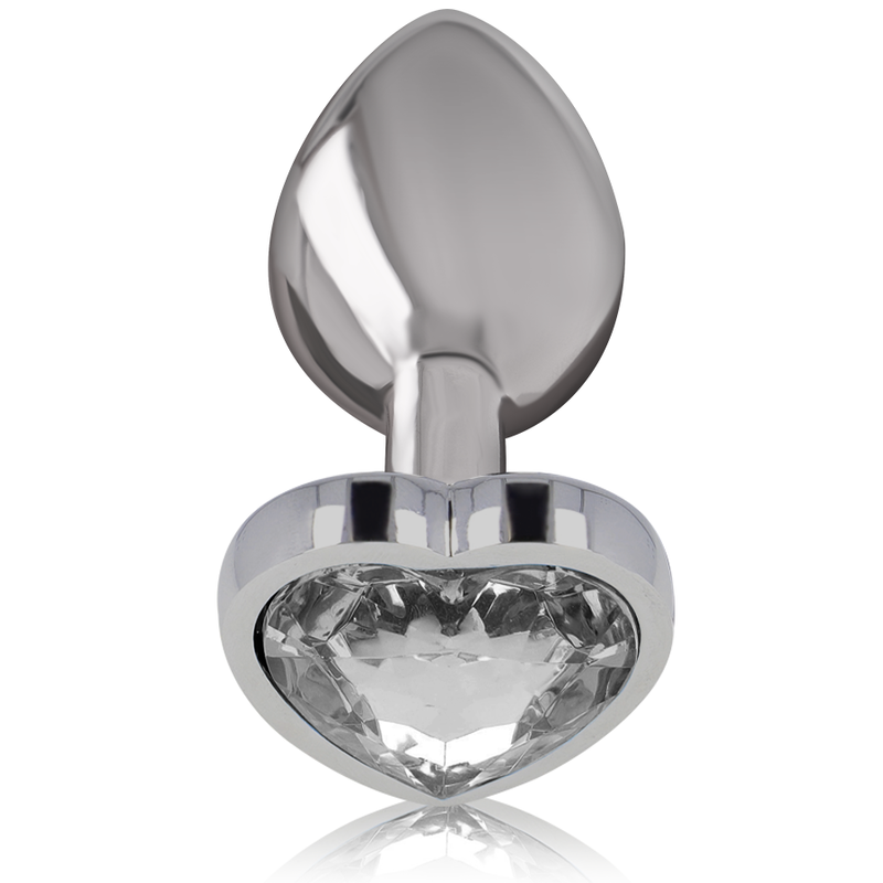 INTENSE - ALUMINUM METAL ANAL PLUG WHITE HEART SIZE M - Amore24