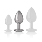 INTENSE - ALUMINUM METAL ANAL PLUG WHITE HEART SIZE M - Amore24