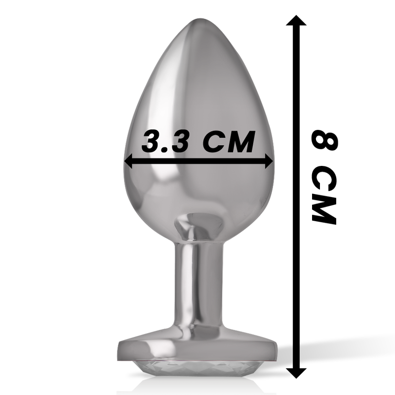 INTENSE - ALUMINUM METAL ANAL PLUG WHITE HEART SIZE M - Amore24