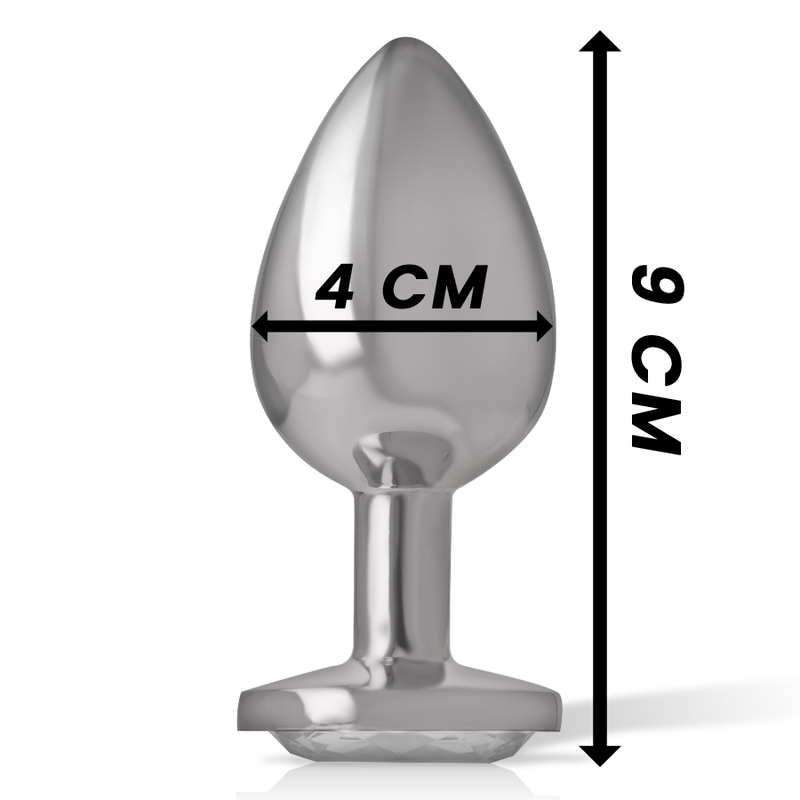 INTENSE - ANAL PLUG METAL ALUMINUM WHITE HEART SIZE L - Amore24