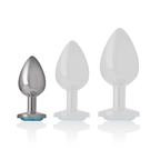 INTENSE - ALUMINUM METAL ANAL PLUG BLUE HEART SIZE S - Amore24