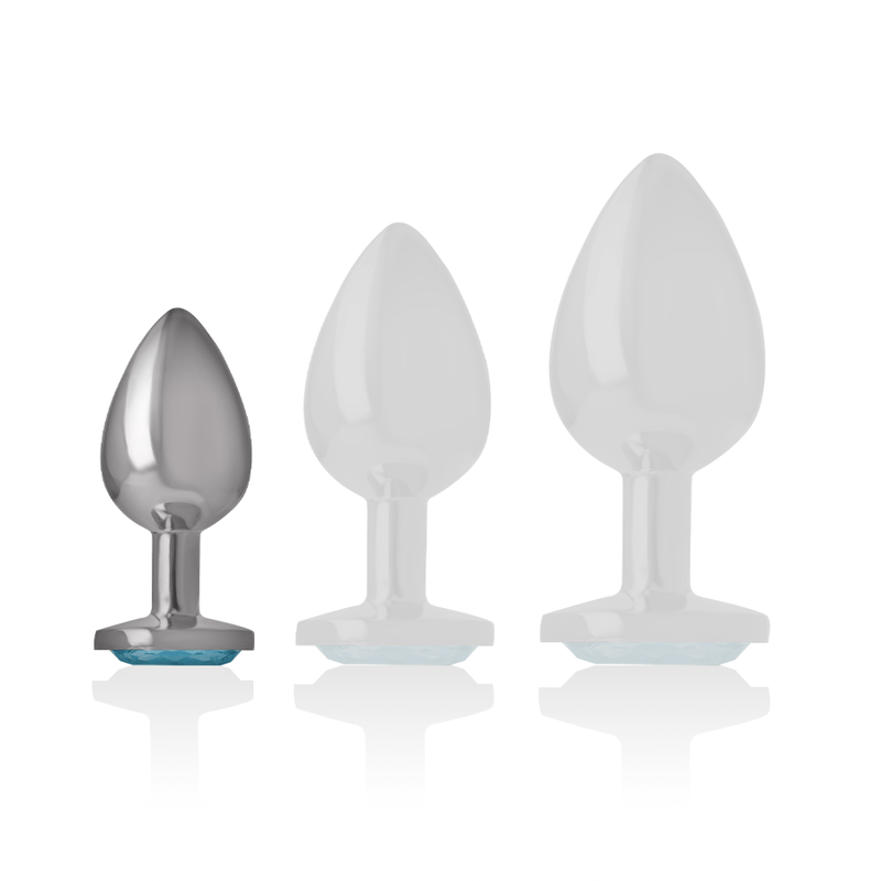INTENSE - ALUMINUM METAL ANAL PLUG BLUE HEART SIZE S - Amore24