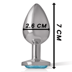 INTENSE - ALUMINUM METAL ANAL PLUG BLUE HEART SIZE S - Amore24