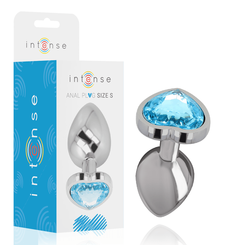INTENSE - ALUMINUM METAL ANAL PLUG BLUE HEART SIZE S - Amore24