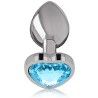 INTENSE - ALUMINUM METAL ANAL PLUG BLUE HEART SIZE S - Amore24