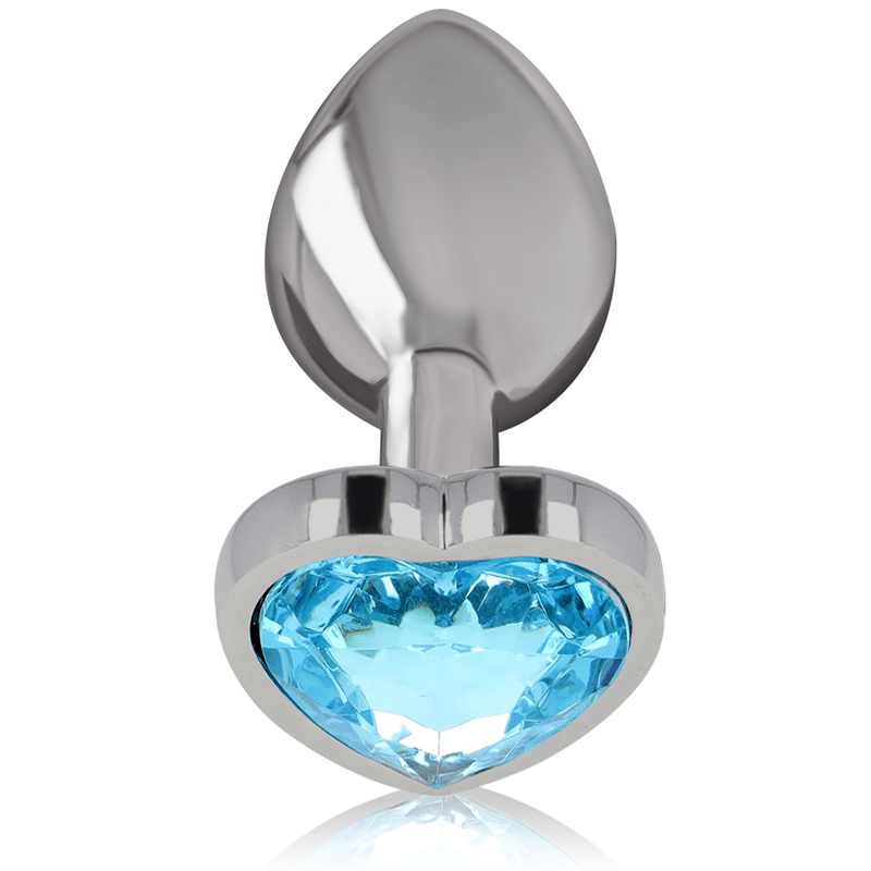 INTENSE - ALUMINUM METAL ANAL PLUG BLUE HEART SIZE S - Amore24