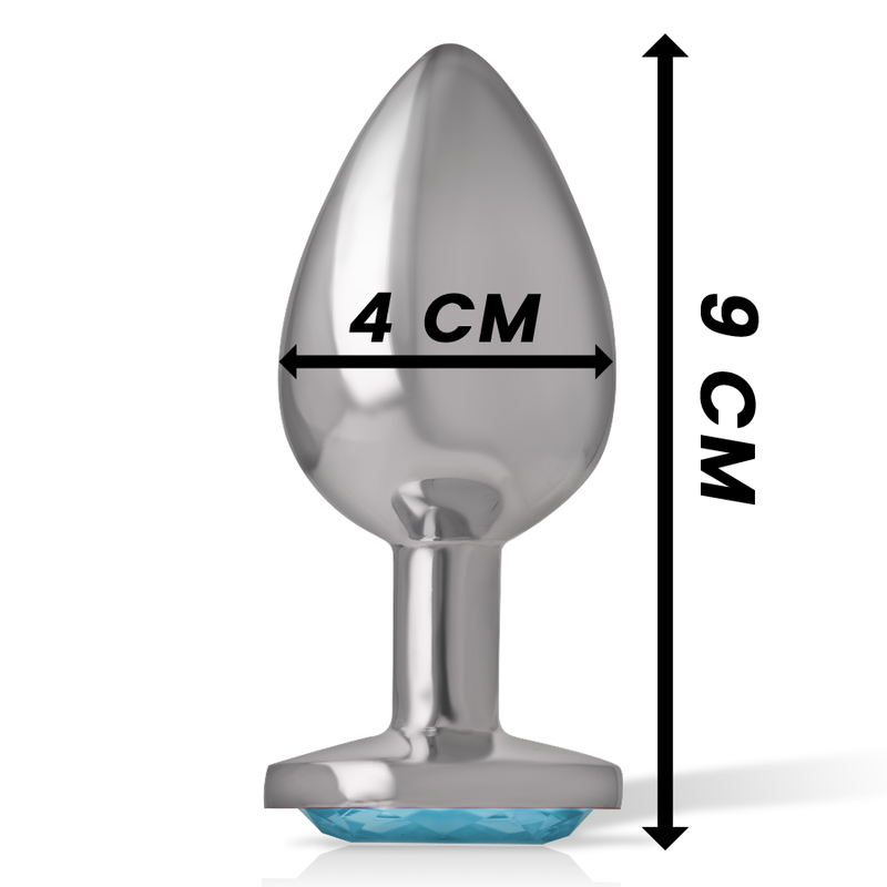 INTENSE - ALUMINUM METAL ANAL PLUG BLUE HEART SIZE L - Amore24