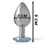 INTENSE - ALUMINUM METAL ANAL PLUG BLUE HEART SIZE L - Amore24