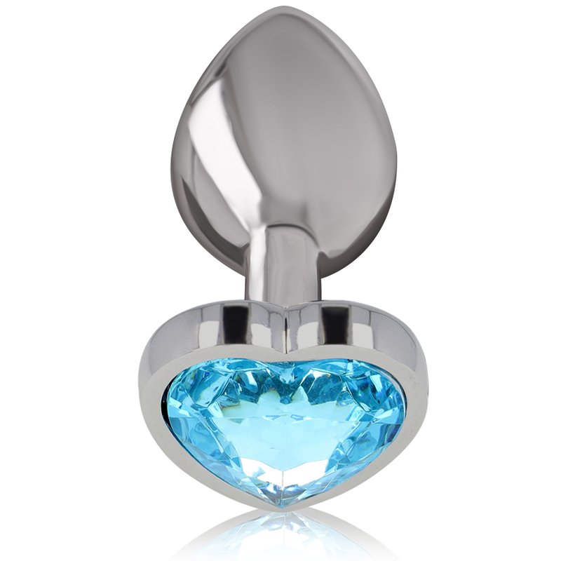 INTENSE - ALUMINUM METAL ANAL PLUG BLUE HEART SIZE L - Amore24