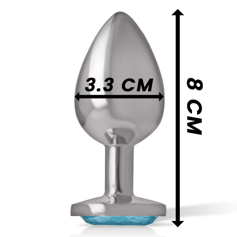 INTENSE - ALUMINUM METAL ANAL PLUG BLUE HEART SIZE M - Amore24