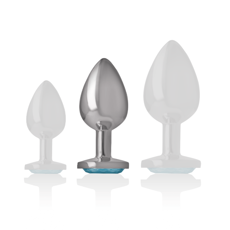 INTENSE - ALUMINUM METAL ANAL PLUG BLUE HEART SIZE M - Amore24