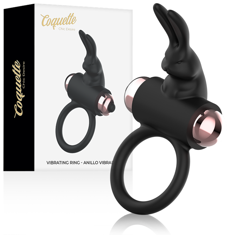 COQUETTE CHIC DESIRE - COCK RING WITH VIBRATOR BLACK/ GOLD - Amore24