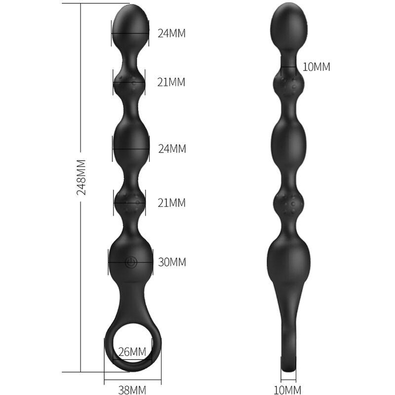 PRETTY LOVE - VAN ANAL BALLS 10 VIBRATIONS RECHARGEABLE SILICONE - Amore24