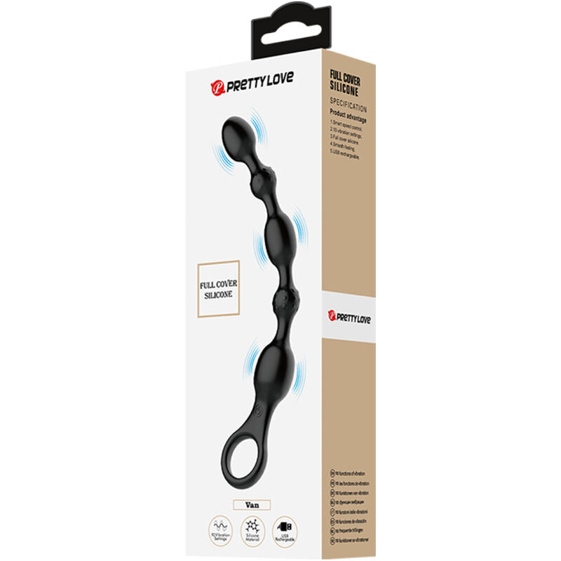 PRETTY LOVE - VAN ANAL BALLS 10 VIBRATIONS RECHARGEABLE SILICONE - Amore24