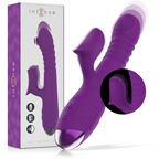 INTENSE - IGGY MULTIFUNCTION RECHARGEABLE VIBRATOR UP & DOWN WITH CLITORAL STIMULATOR PURPLE - Amore24