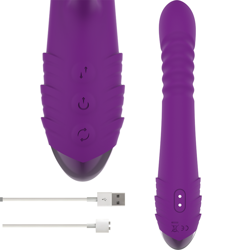 INTENSE - IGGY MULTIFUNCTION RECHARGEABLE VIBRATOR UP & DOWN WITH CLITORAL STIMULATOR PURPLE - Amore24