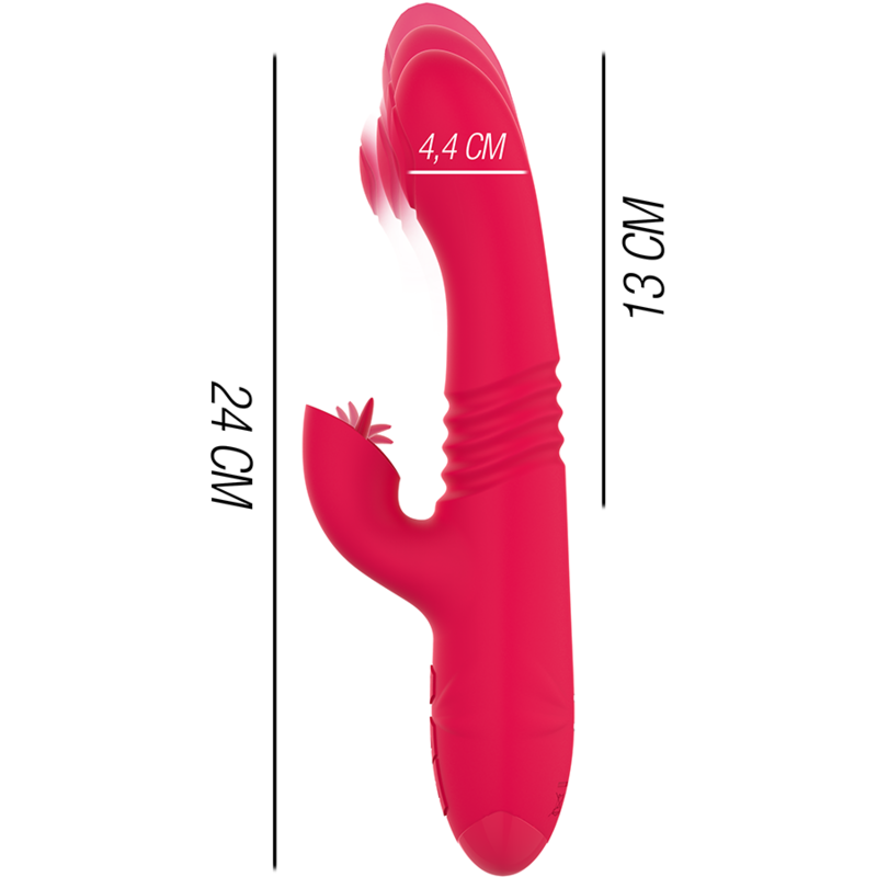 INTENSE - DUA MULTIFUNCTION RECHARGEABLE UP & DOWN VIBRATOR WITH RED TONGUE - Amore24
