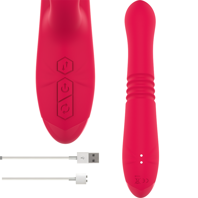 INTENSE - DUA MULTIFUNCTION RECHARGEABLE UP & DOWN VIBRATOR WITH RED TONGUE - Amore24