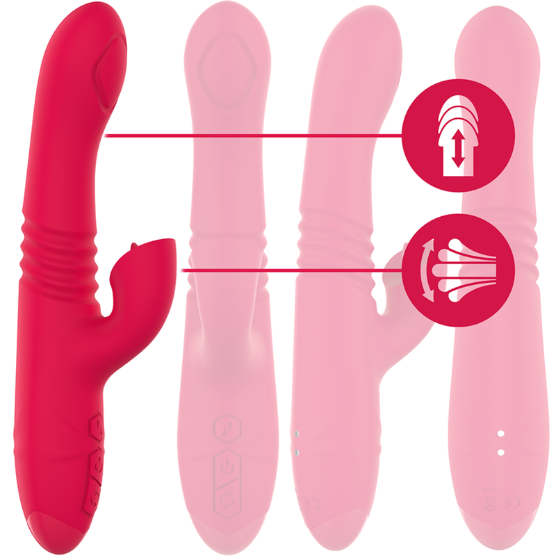 INTENSE - DUA MULTIFUNCTION RECHARGEABLE UP & DOWN VIBRATOR WITH RED TONGUE - Amore24