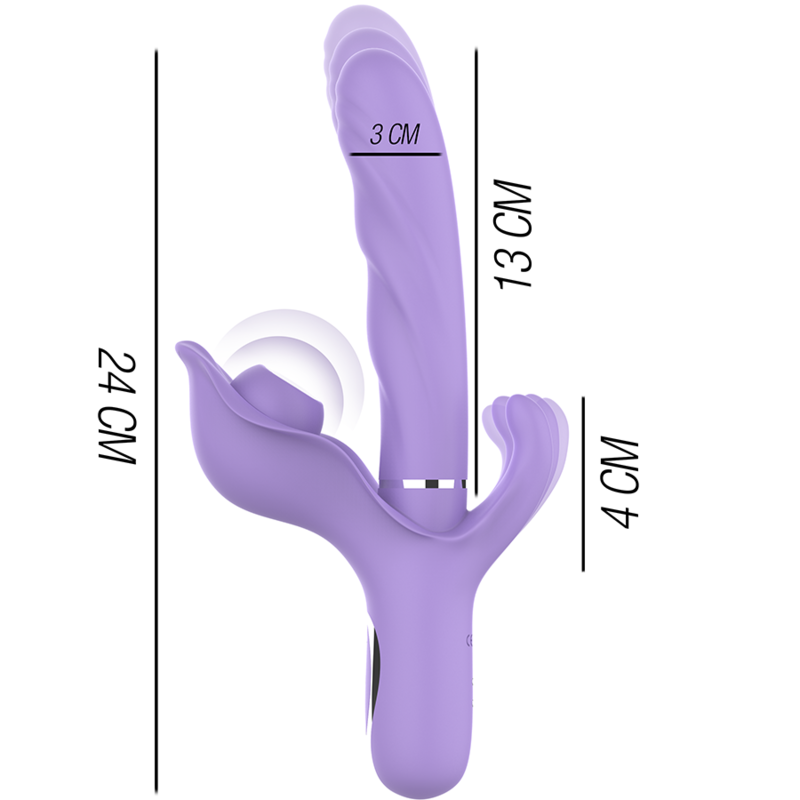 INTENSE - BILLIE MULTIFUNCTION RECHARGEABLE VIBRATOR SUCTION & PULSING PURPLE - Amore24