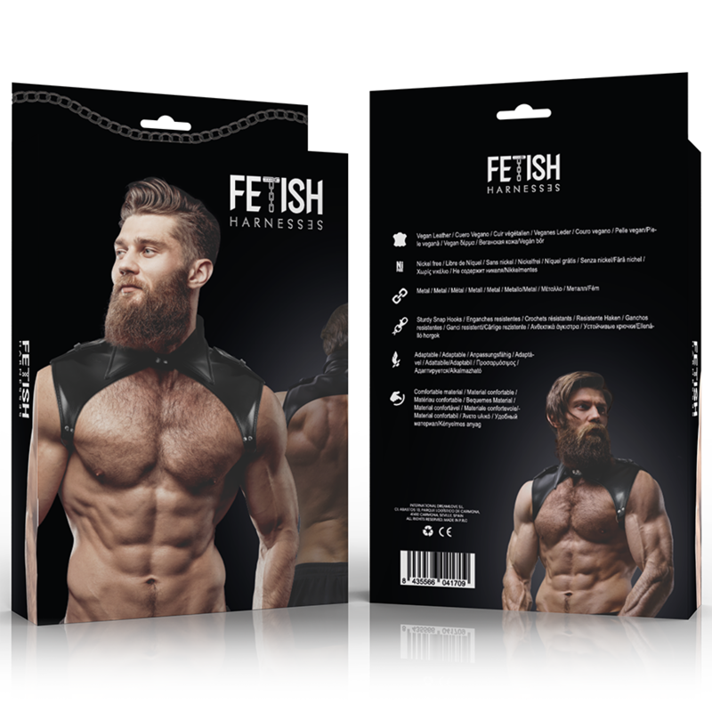 FETISH SUBMISSIVE ATTITUDE - MENS BRIGADE ADJUSTABLE ECO-LEATHER NECK HARNESS - Amore24
