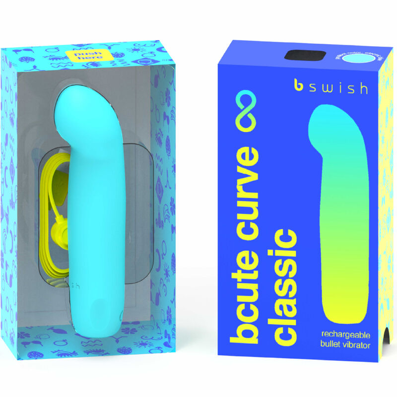 B SWISH - BCUTE CURVE INFINITE CLASSIC RECHARGEABLE VIBRATOR BLUE SILICONE - Amore24
