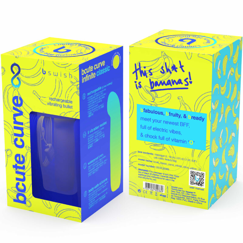 B SWISH - BCUTE CURVE INFINITE CLASSIC LIMITED EDITION RECHARGEABLE SILICONE VIBRATOR YELLOW - Amore24