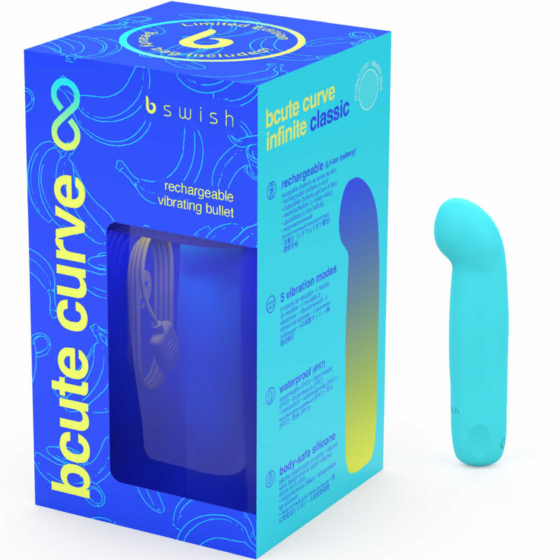 B SWISH - BCUTE CURVE INFINITE CLASSIC LIMITED EDITION BLUE SILICONE RECHARGEABLE VIBRATOR - Amore24