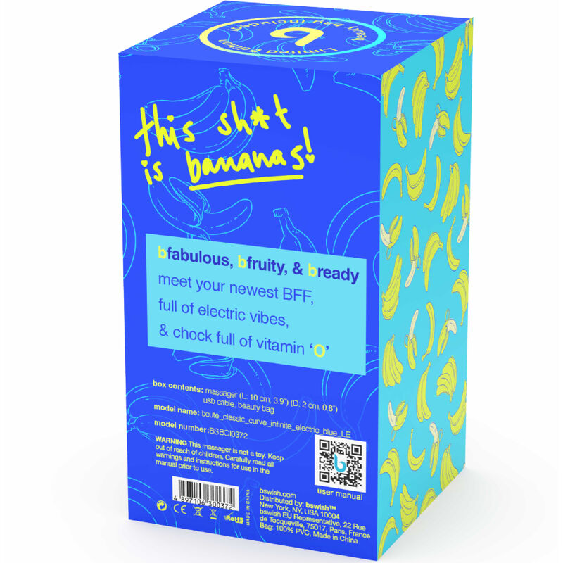 B SWISH - BCUTE CURVE INFINITE CLASSIC LIMITED EDITION BLUE SILICONE RECHARGEABLE VIBRATOR - Amore24