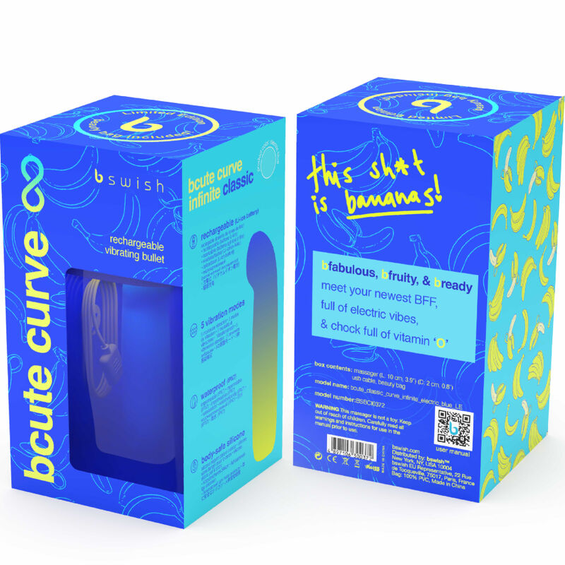 B SWISH - BCUTE CURVE INFINITE CLASSIC LIMITED EDITION BLUE SILICONE RECHARGEABLE VIBRATOR - Amore24