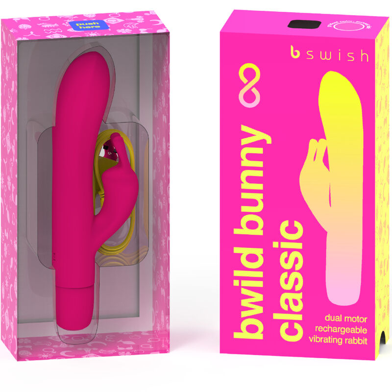 B SWISH - BWILD BUNNY INFINITE CLASSIC RECHARGEABLE VIBRATOR PINK SILICONE - Amore24