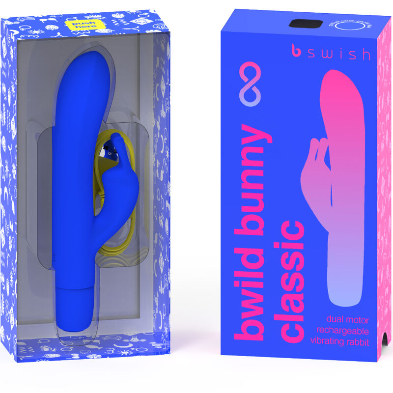 B SWISH - BWILD BUNNY INFINITE CLASSIC RECHARGEABLE VIBRATOR BLUE SILICONE - Amore24
