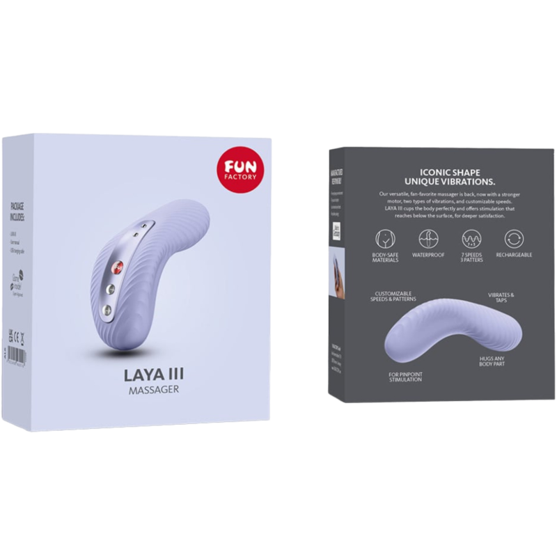 FUN FACTORY - LAYA III RECHARGEABLE LAY-ON VIBRATOR SOFT VIOLET - Amore24