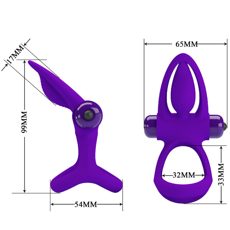 PRETTY LOVE - VIBRATOR RING 10 VIBRATIONS VIOLET SILICONE - Amore24