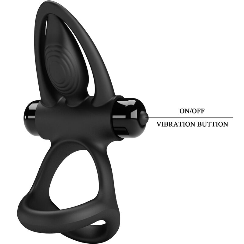 PRETTY LOVE - VIBRATING RING 10 VIBRATIONS BLACK SILICONE - Amore24