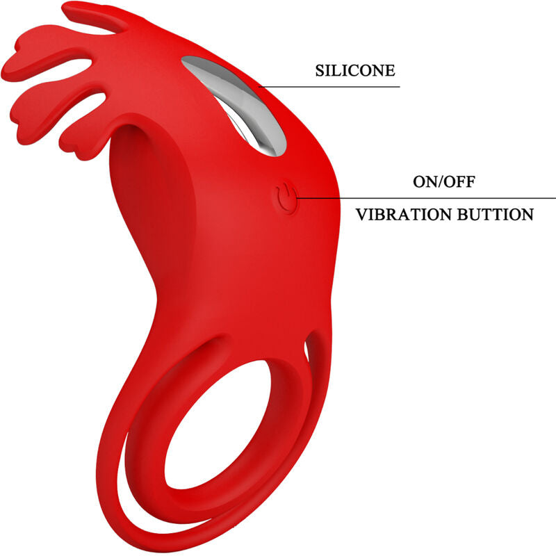 PRETTY LOVE - RUBEN VIBRATOR RING 7 VIBRATIONS SILICONE RED - Amore24
