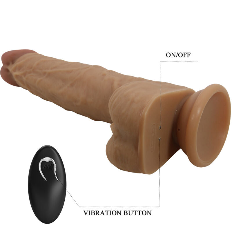 PRETTY LOVE - JONATHAN SILICONE DILDO 3 VIBRATIONS + 3 INSERTION MEASUREMENTS REMOTE CONTROL 21 CM - Amore24