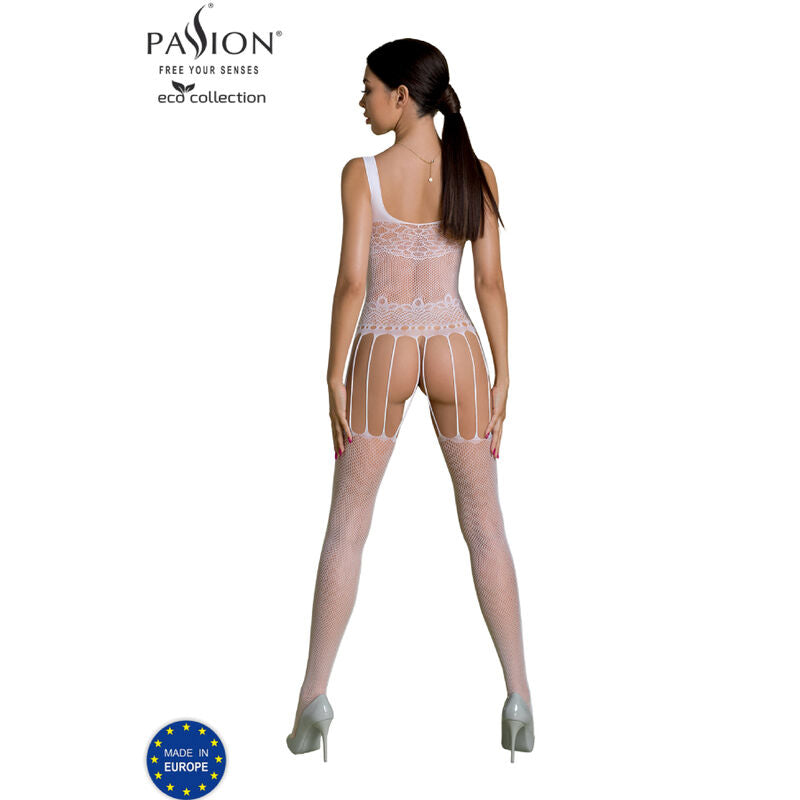 PASSION - ECO COLLECTION BODYSTOCKING ECO BS001 WHITE - Amore24