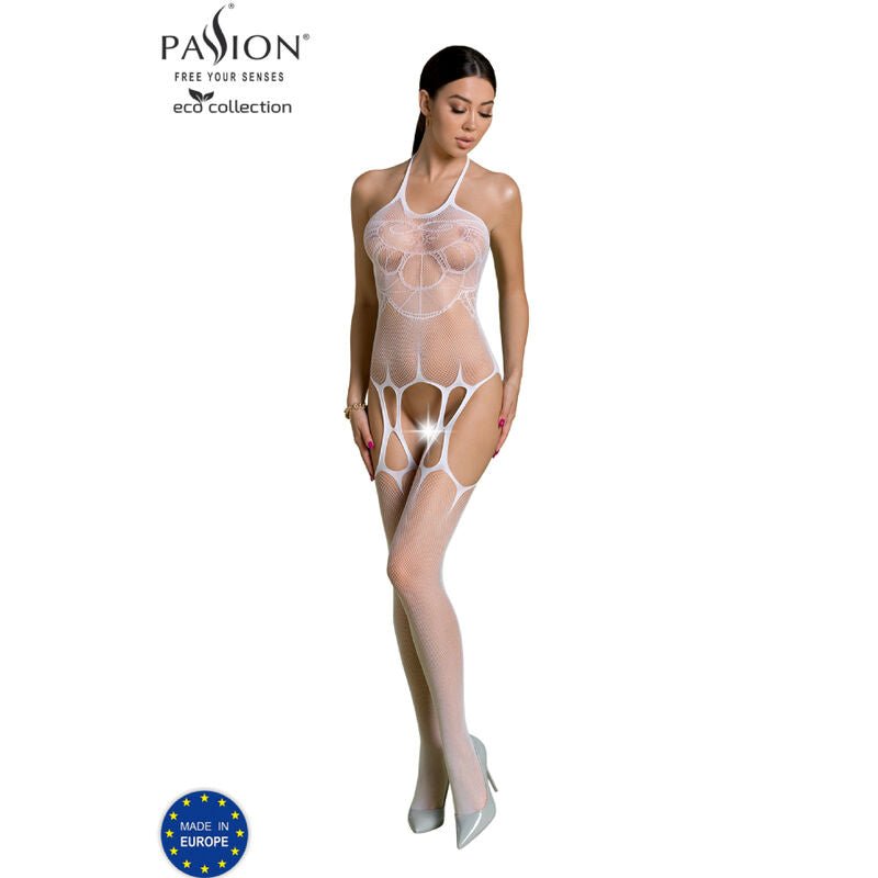 PASSION - ECO COLLECTION BODYSTOCKING ECO BS002 WHITE - Amore24