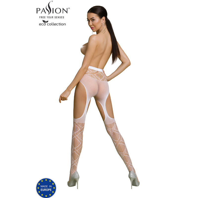 PASSION - ECO COLLECTION BODYSTOCKING ECO S005 WHITE - Amore24