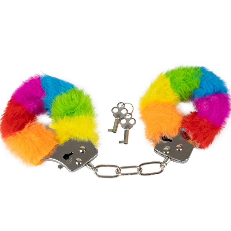 SPENCER & FLEETWOOD - RAINBOW LINED METAL HANDCUFFS - Amore24