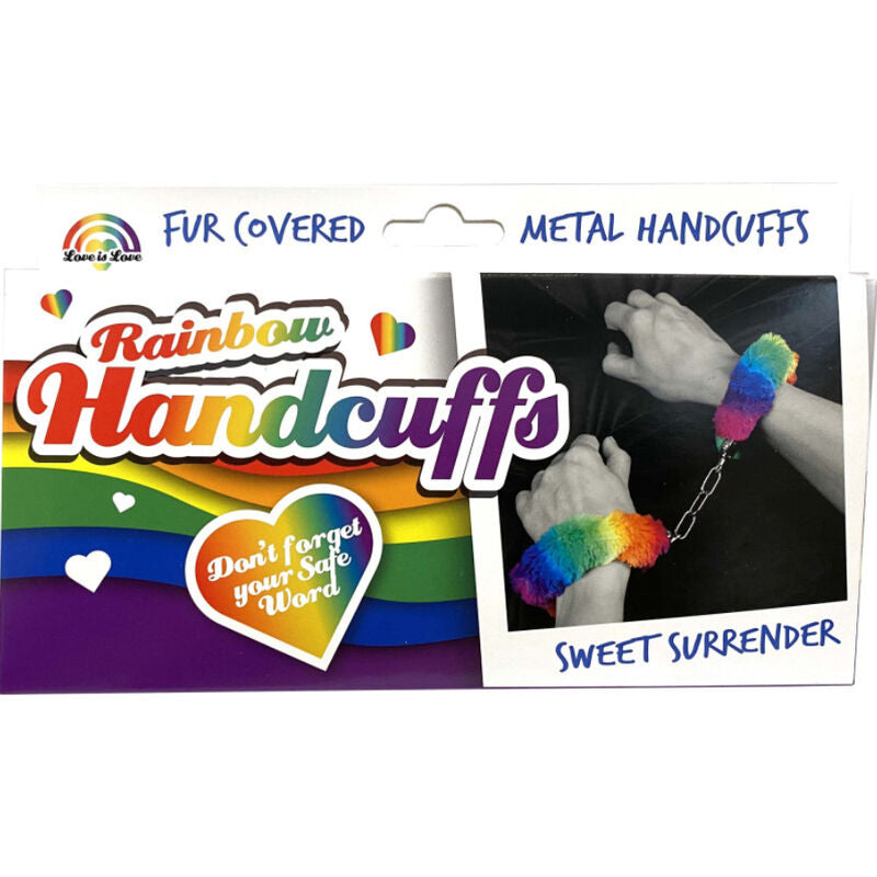 SPENCER & FLEETWOOD - RAINBOW LINED METAL HANDCUFFS - Amore24